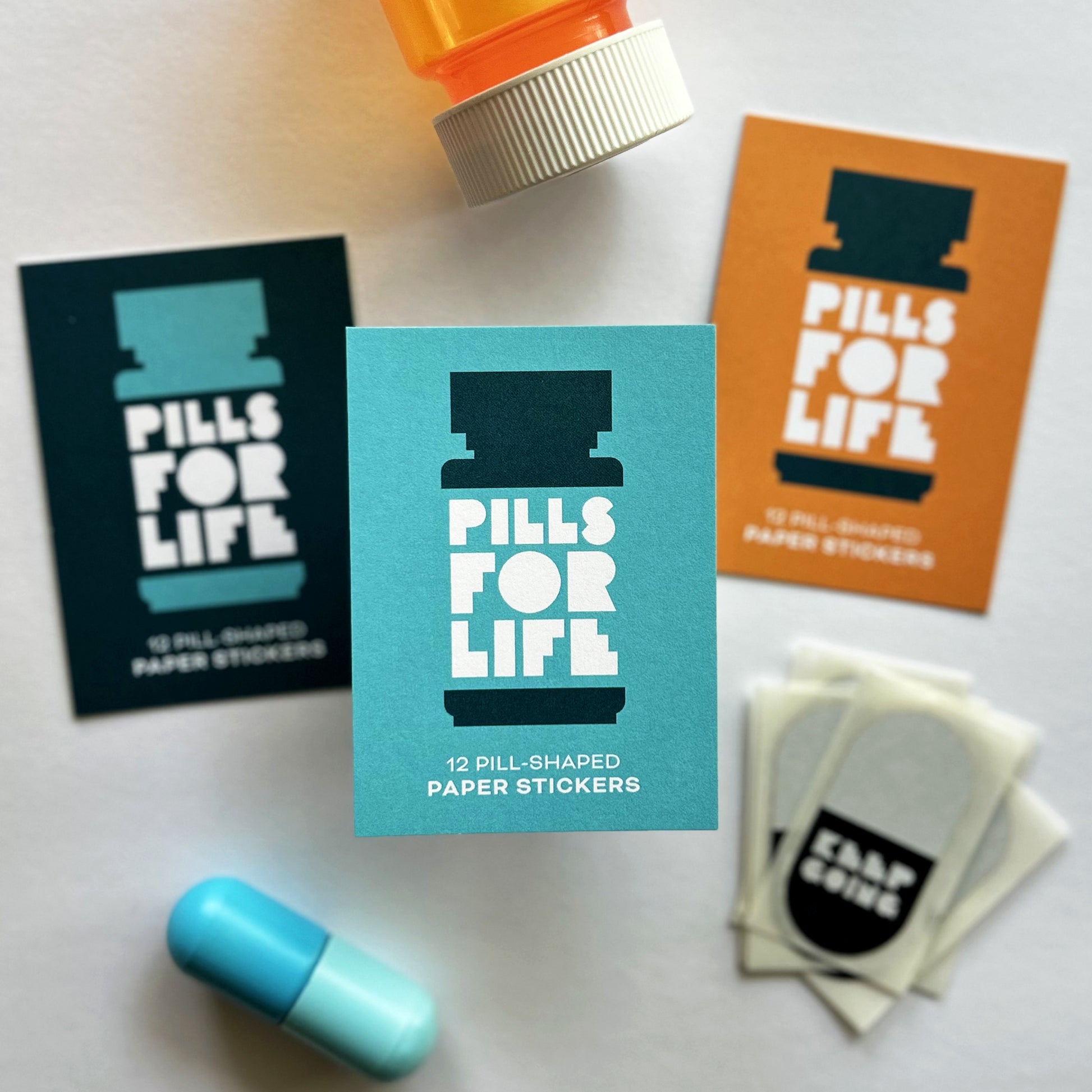 Pills for Life trio of sticker packages