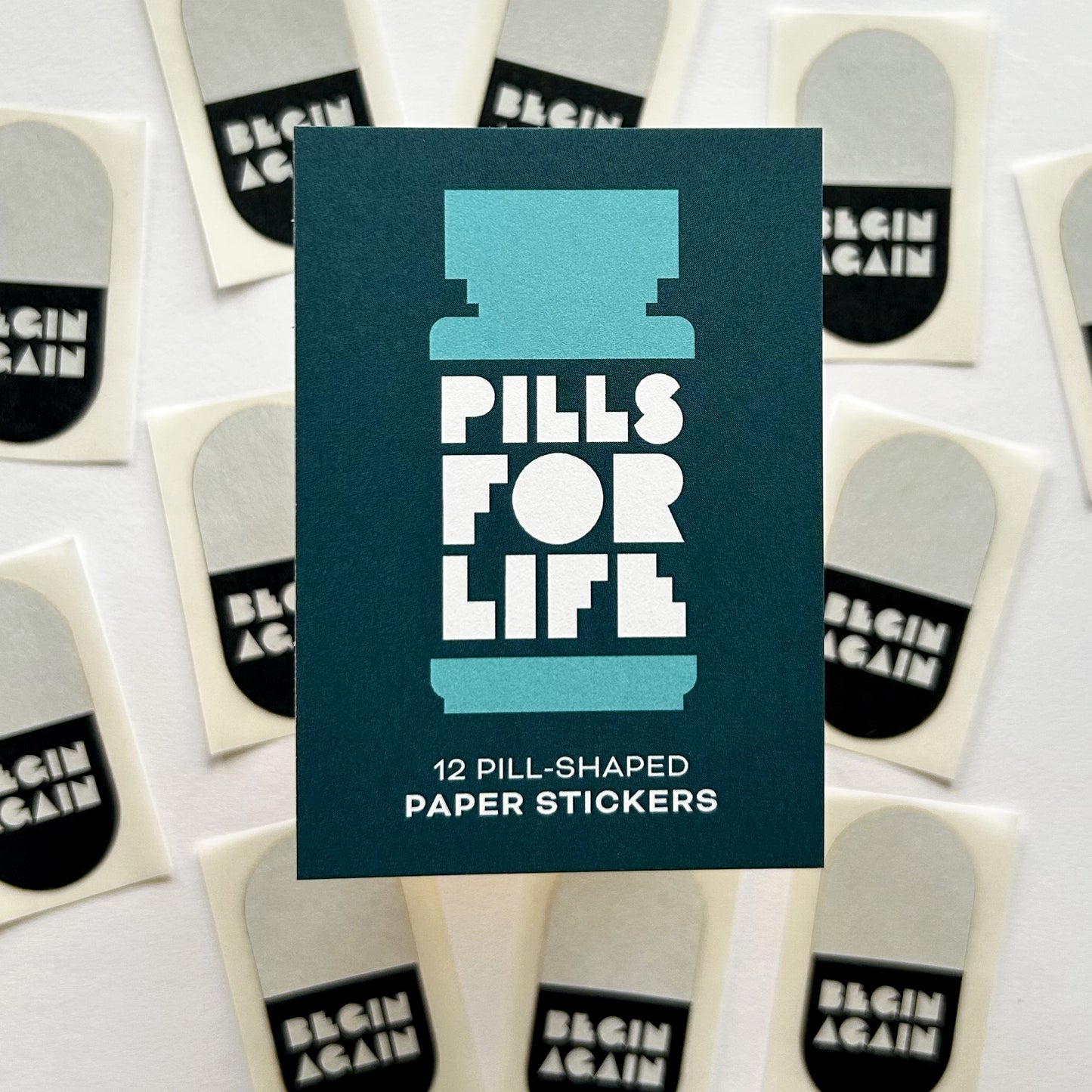 PILLS FOR LIFE | BEGIN AGAIN Planner & Journal Paper Stickers